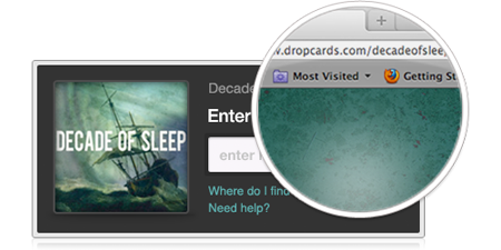 Image of Dropcards' redemption widget